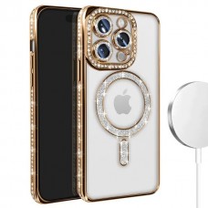 Θήκη Κινητού Avizar Diamond Around Strass για APPLE IPHONE 15 PRO MAX 6.7 ΧΡΥΣΟ