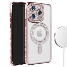 Θήκη Κινητού Avizar Diamond Around Strass για APPLE IPHONE 15 PRO 6.1 ΡΟΖ