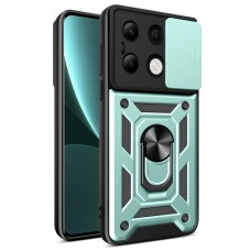 Θήκη Κινητού BBR Slider One Αντικραδασμική ( Armor - Shockproof ) με ενσωματωμένη βάση-δαχτυλίδι και κάλυμμα καμερών για XIAOMI REDMI NOTE 13 4G DARK GREEN
