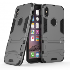 Θήκη Κινητού BBR Iron Αντικραδασμική ( Armor - Shockproof ) με ενσωματωμένη βάση στήριξης ( Kickstand ) για i-PHONE 10 X/XS (5,8) GRAY